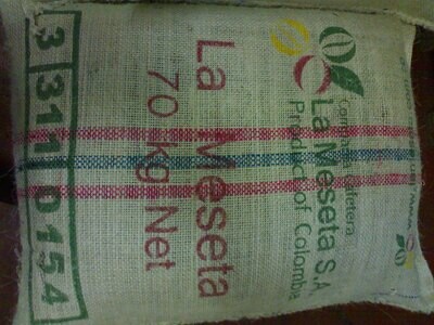 Saco vacío de café de Colombia (Precio total del saco recogido en nuestro almacén de la calle Comte d'Urgell,35 de Barcelona solamente 0,30€)