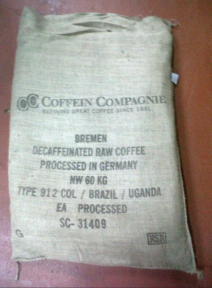 Saco vacío de café Arábica Descafeinado (Precio total del saco recogido en nuestro almacén de la calle Comte d'Urgell,35 de Barcelona solamente 1,30€)