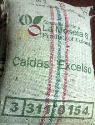 Saco vacío de café de Colombia (Precio total del saco recogido en nuestro almacén de la calle Comte d'Urgell,35 de Barcelona solamente 1,30€)