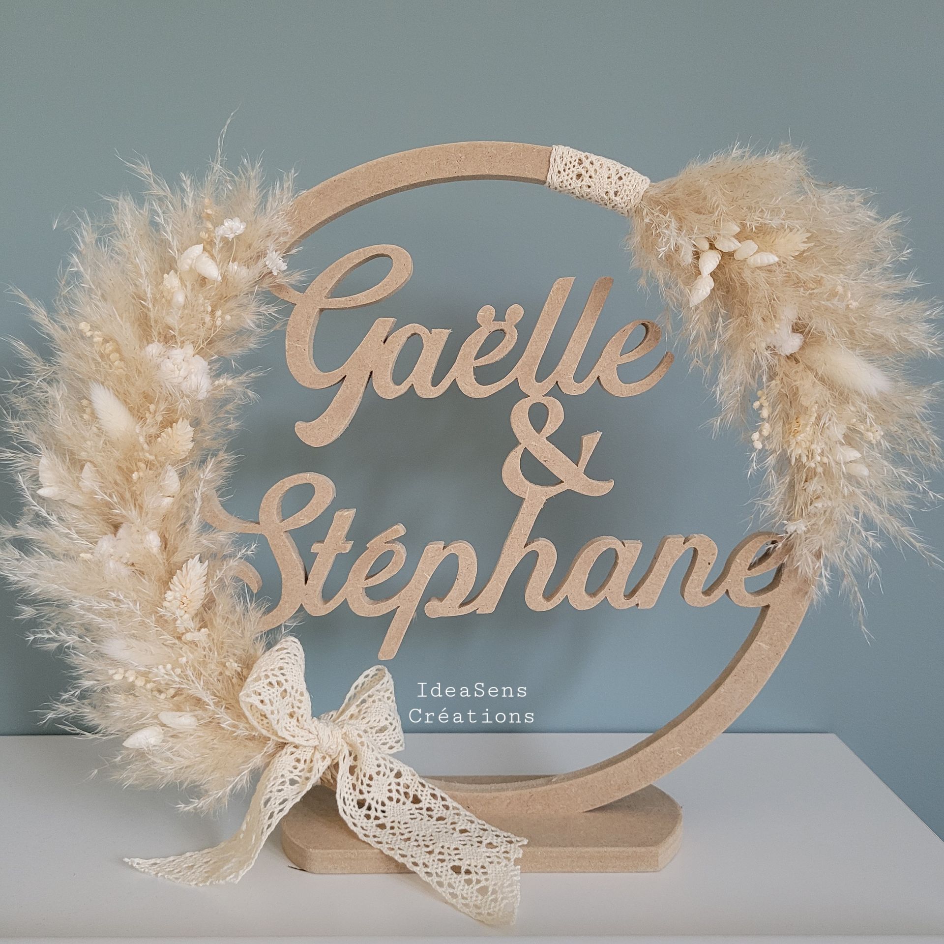 Cercle personnalisé deux prénoms Ivoire
