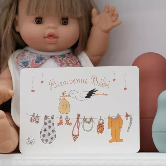 Carte de bienvenue bébé ( marque créateur )