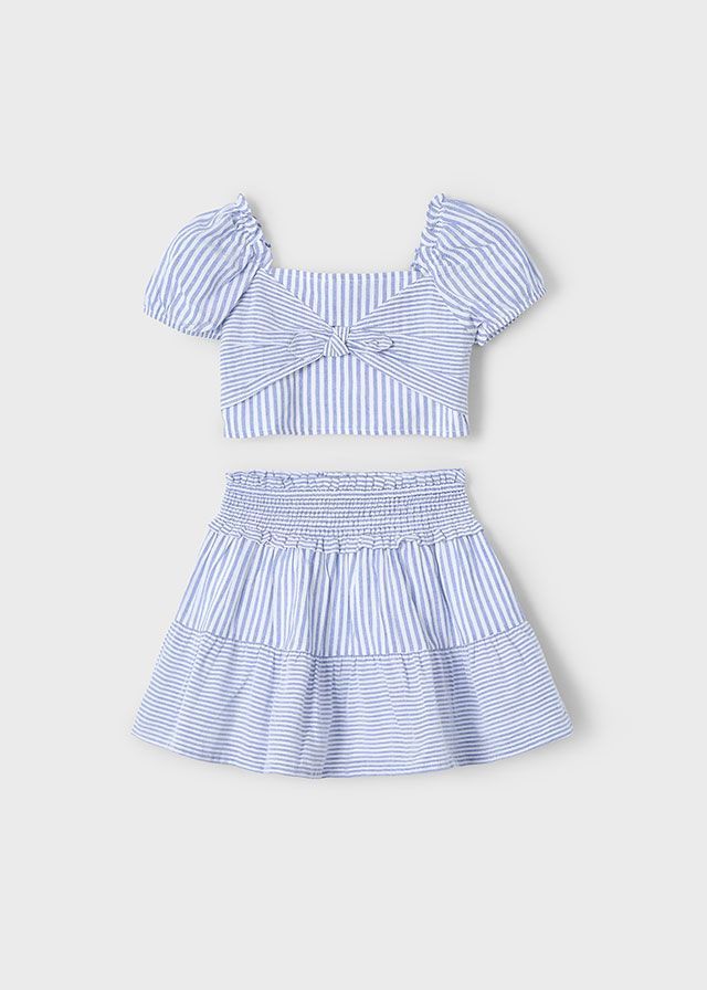 Ensemble jupe et top rayés