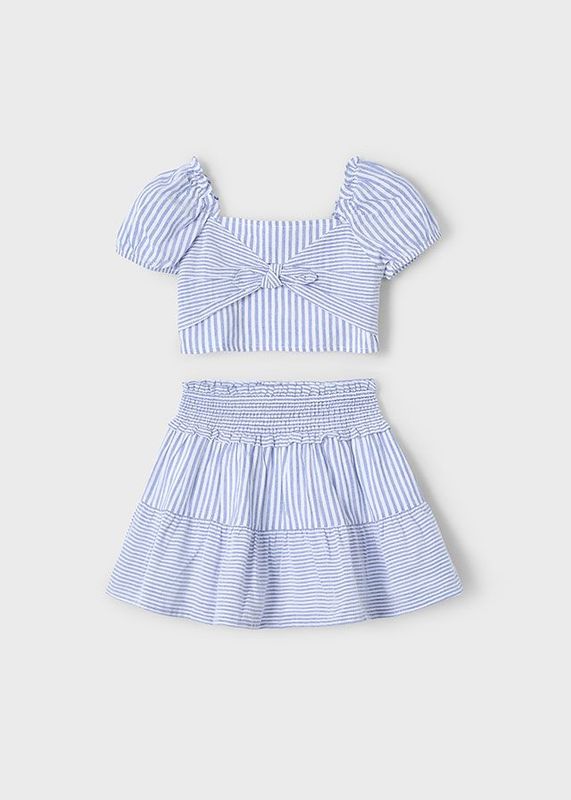 Ensemble jupe et top rayés