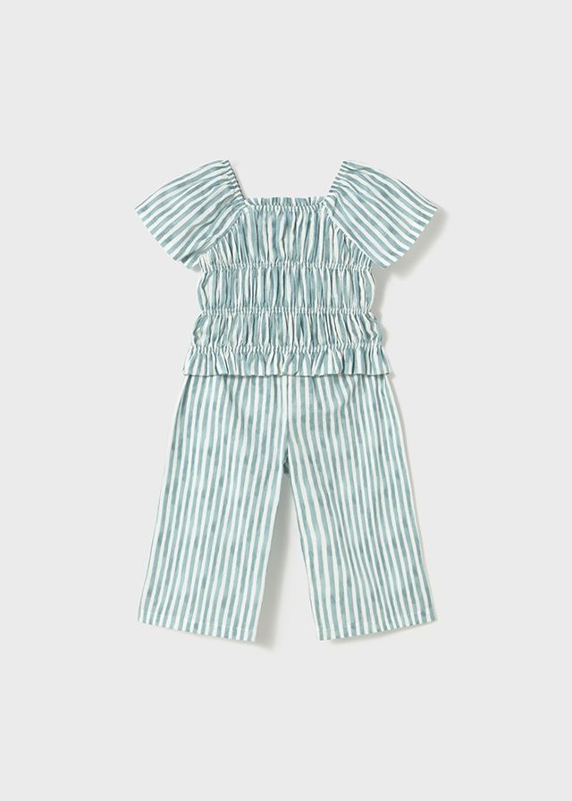 Ensemble pantalon et top nid d'abeille