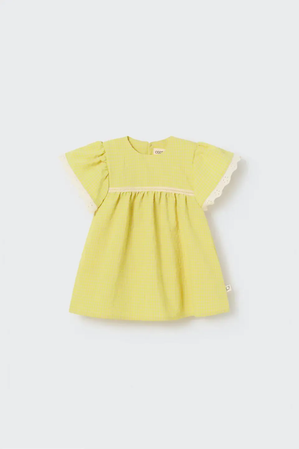 Robe en vichy recyclé jaune