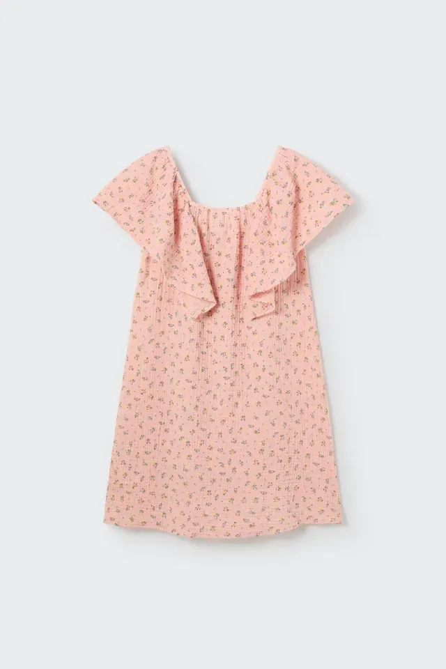 Robe floral bio à volants