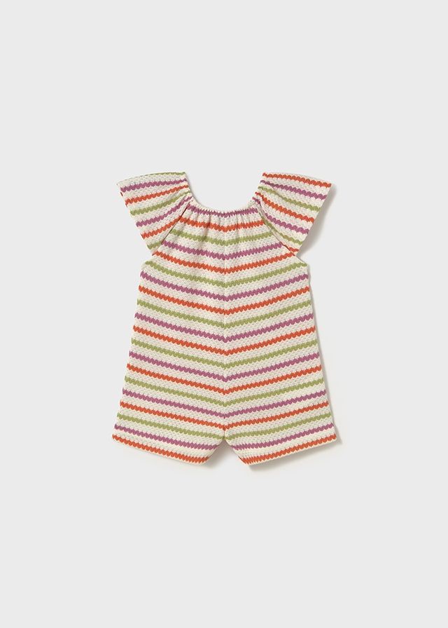 Combinaison courte rayée en crochet