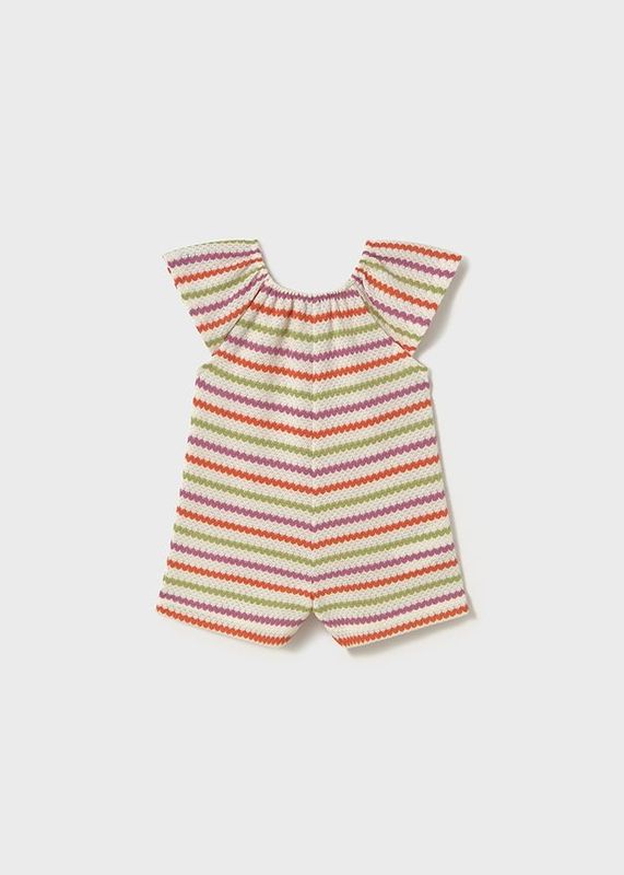 Combinaison courte rayée en crochet