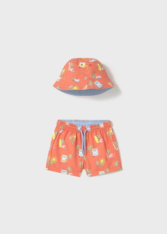 Set maillot de bain et chapeau réversible protection solaire