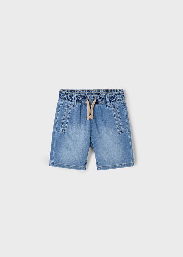 Bermuda en denim avec ceinture élastique