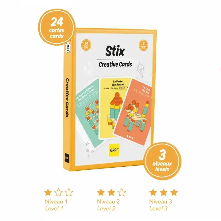 Cartes créatives Stix - Jouet éducatif pour la construction Cartes créatives Stix - Jouet éducatif pour la construction
