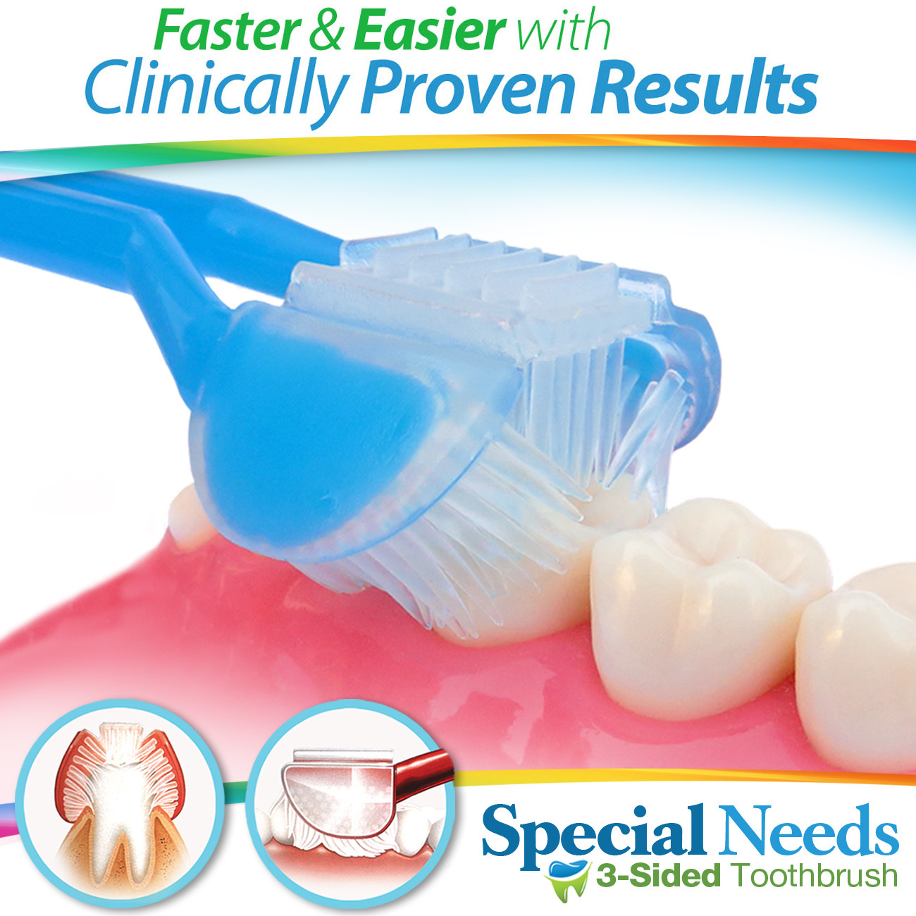 Autisticare 3Sided Sensory Toothbrush for AUTISM Calm Caregiver