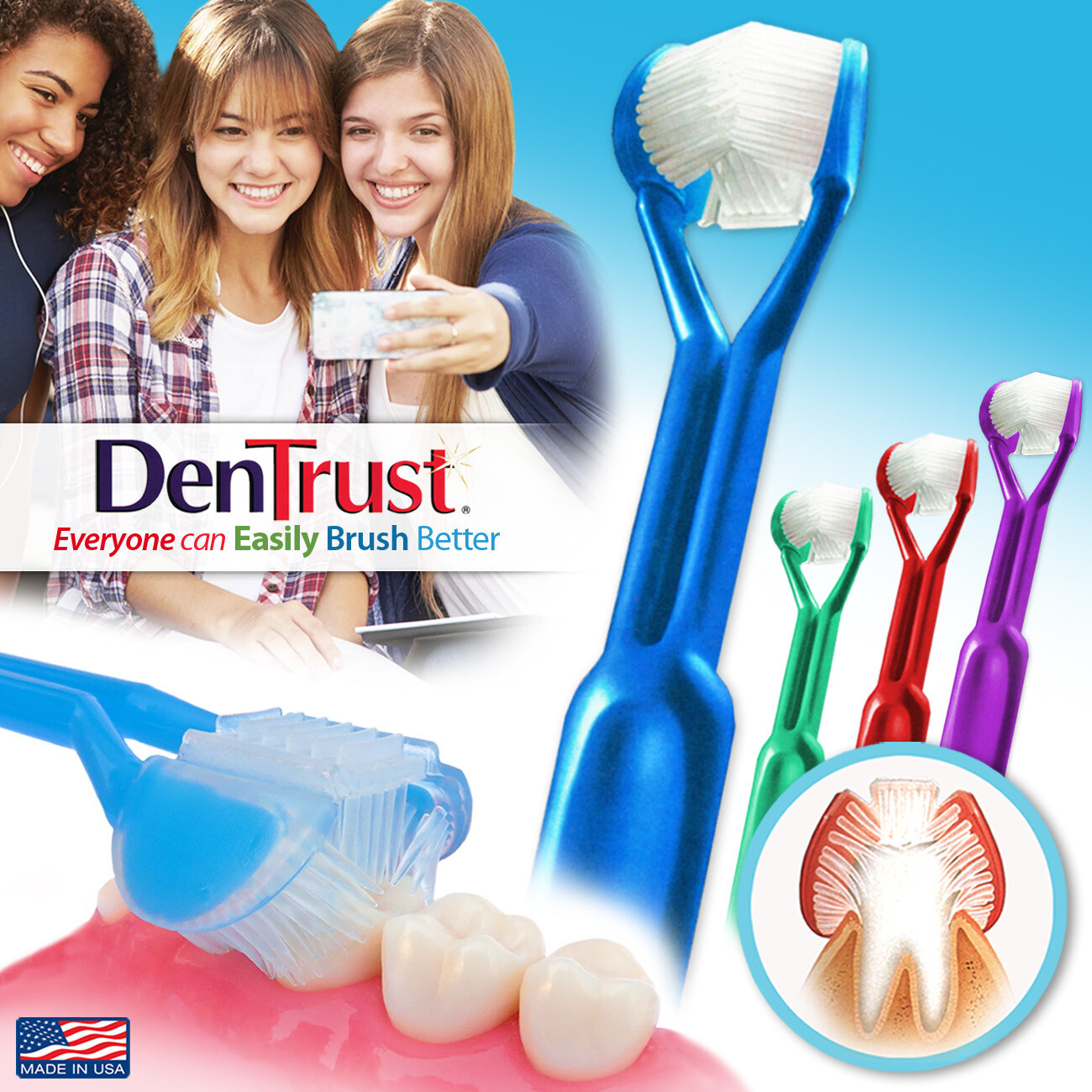 3 sided toothbrush
