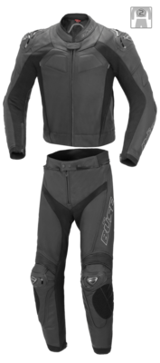 BÜSE Herren Motorradkombi Lederkombi ASSEN 2tlg. schwarz