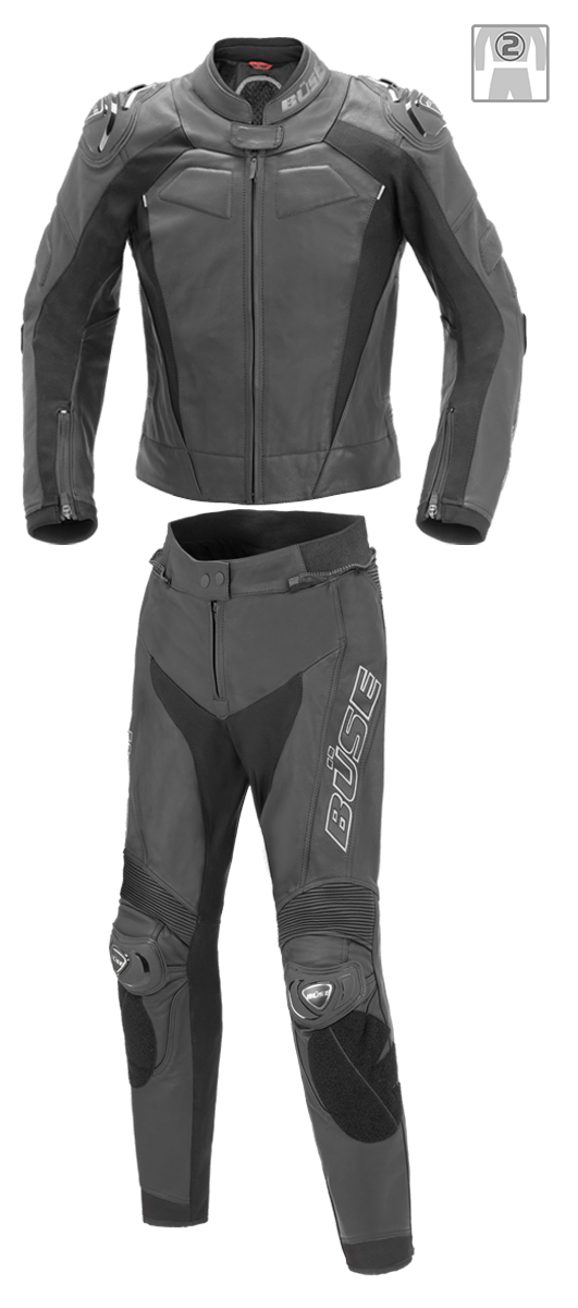 BÜSE  Motorradkombi Lederkombi ASSEN 2tlg. Damen schwarz