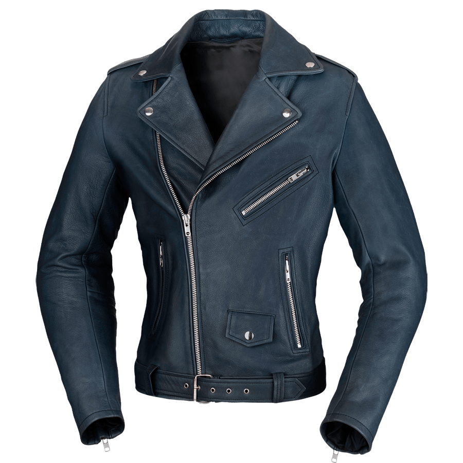 BÜSE Motorradjacke Lederjacke LANCESTER Damen, Größe: 36, Farbe: blau