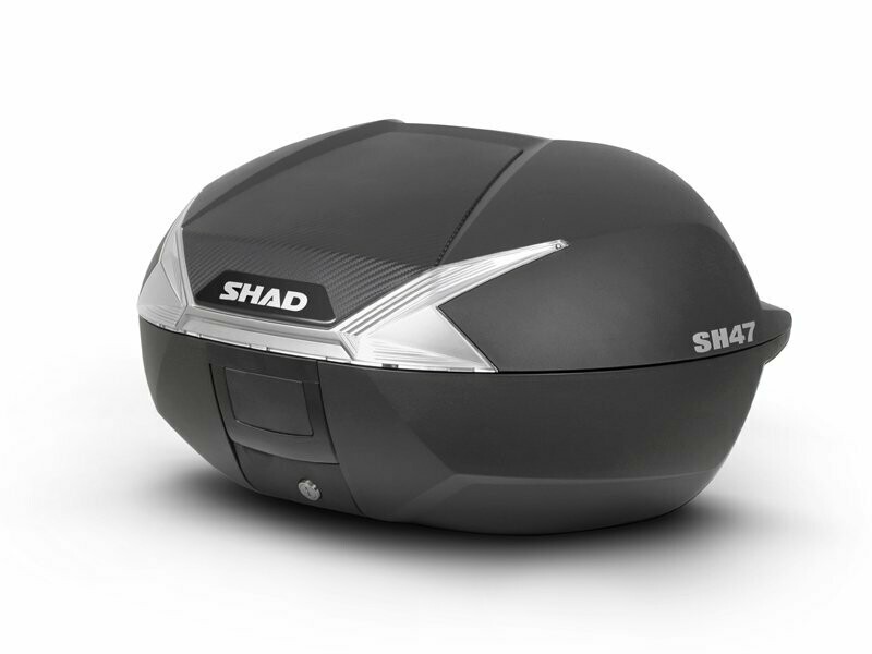 SHAD Topcase SH47 schwarz / carbon cover 47 Liter mit Trägerplatte