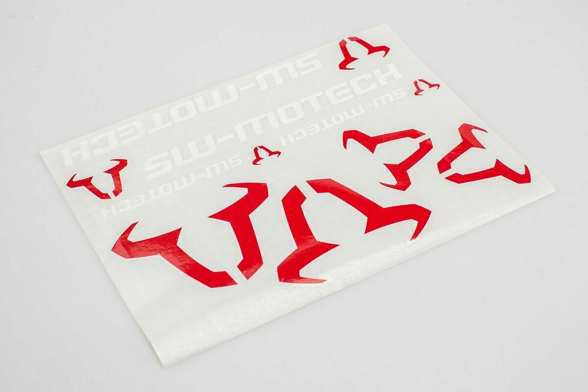 Sticker-Set SW-MOTECH 310x260 mm. Plot-Set. Rot/weiss. Witterungs-/UV-beständig.