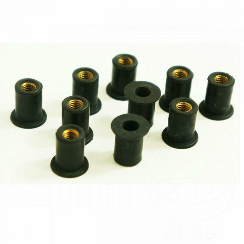 Pro-Bolt Gummimutter 1 Satz 10 Stück M5X0.8 14MM Gummimutter mit Messinghülse