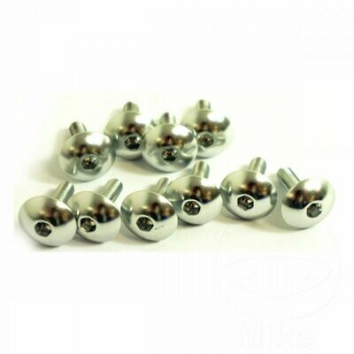 Pro-Bolt Verkleidungsschrauben Linsenschrauben M5x0.8x16mm Alu eloxiert silber 16mm Kopf