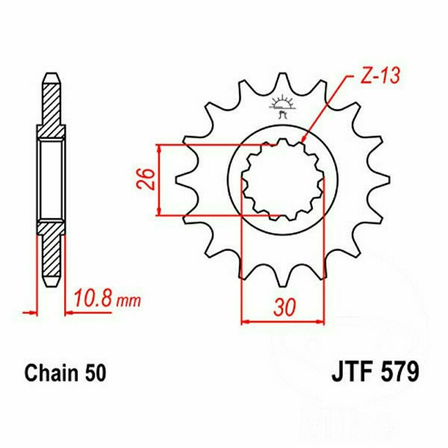 JT Kettenritzel 17Z 530 Teilung  feinverzahnt Innendurchmesser 26/30 / Yamaha