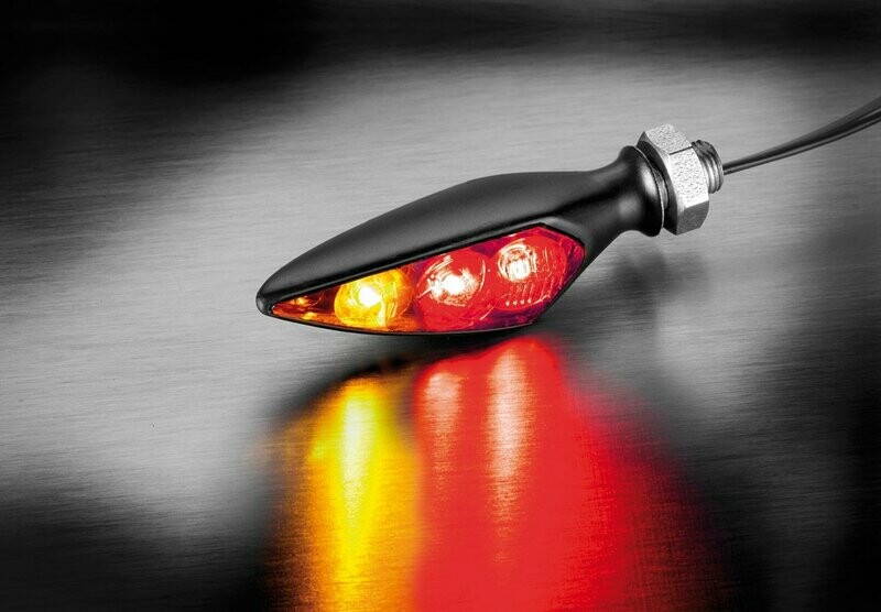 Kellermann Rhombus S DF Dark LED Motorradblinker, Rücklicht, Bremslicht, zugelassen für hinten Kellermann Rhombus S DF Dark LED Motorradblinker, Rücklicht, Bremslicht, zugelassen für hinten