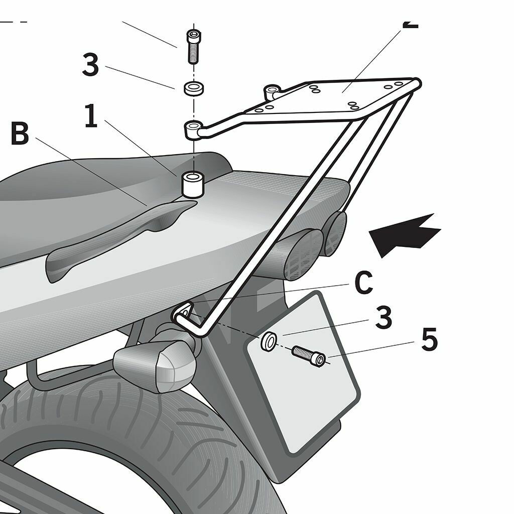 Kawasaki ZR-7 750 S/F (01-05) SHAD Topcaseträger
