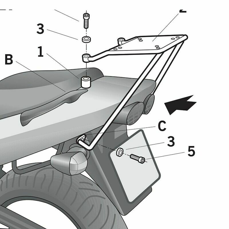 Kawasaki ZR-7 750 S/F (01-05) SHAD Topcaseträger Kawasaki ZR-7 750 S/F (01-05) SHAD Topcaseträger