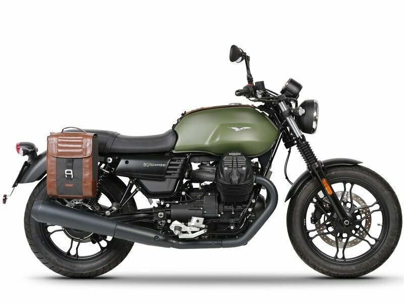 Moto Guzzi V7 750 III ie ABS (17-20) SHAD SR38 CAFE Satteltaschen Set 2x10L braun/schwarz re. u. li und Träger Moto Guzzi V7 750 III ie ABS (17-20) SHAD SR38 CAFE Satteltaschen Set 2x10L braun/schwarz re. u. li und Träger