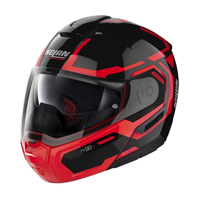 NOLAN Klapphelm N90-3 Driller N-Com Glossy Black Red 25 NOLAN Klapphelm N90-3 Driller N-Com Glossy Black Red 25