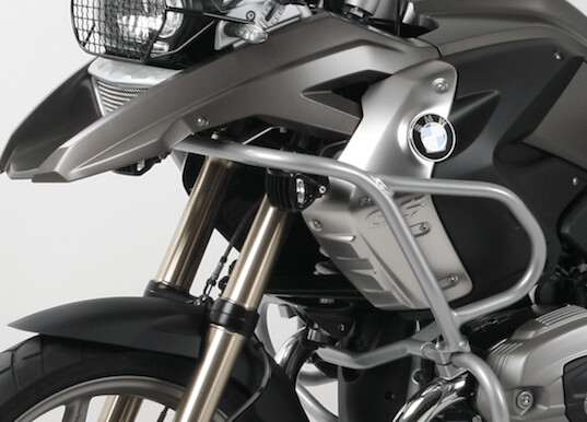 BMW R 1200 GS (2008-2012) Tankschutzbügel für Kombination mit Motorschutzbügel 502918 schwarz / silber, Farbe: silber