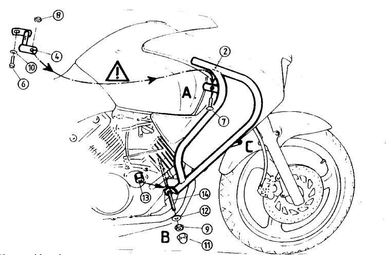 Hepco&Becker Honda XL 125 Varadero (2001-2006) Motorschutzbügel schwarz