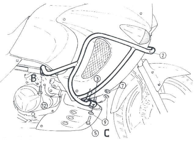 Hepco&Becker Honda XL 1000 V Varadero (1999-2002) Motorschutzbügel schwarz