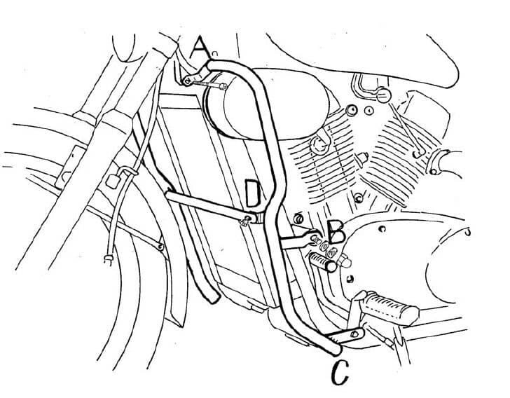 Hepco&Becker Kawasaki VN 1500-Gußrad (1988-1992) Motorschutzbügel chrom