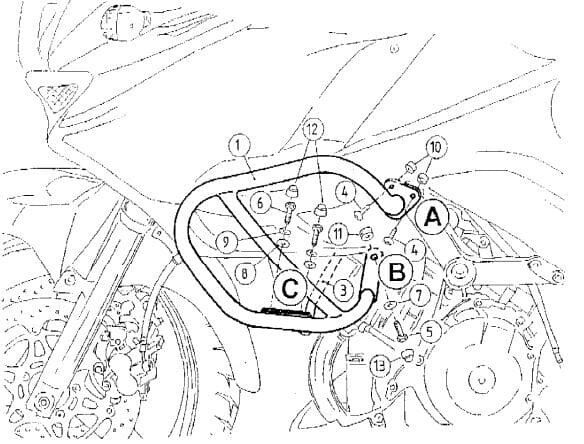 Hepco&Becker Kawasaki KLV 1000 (2004-2005) Motorschutzbügel schwarz