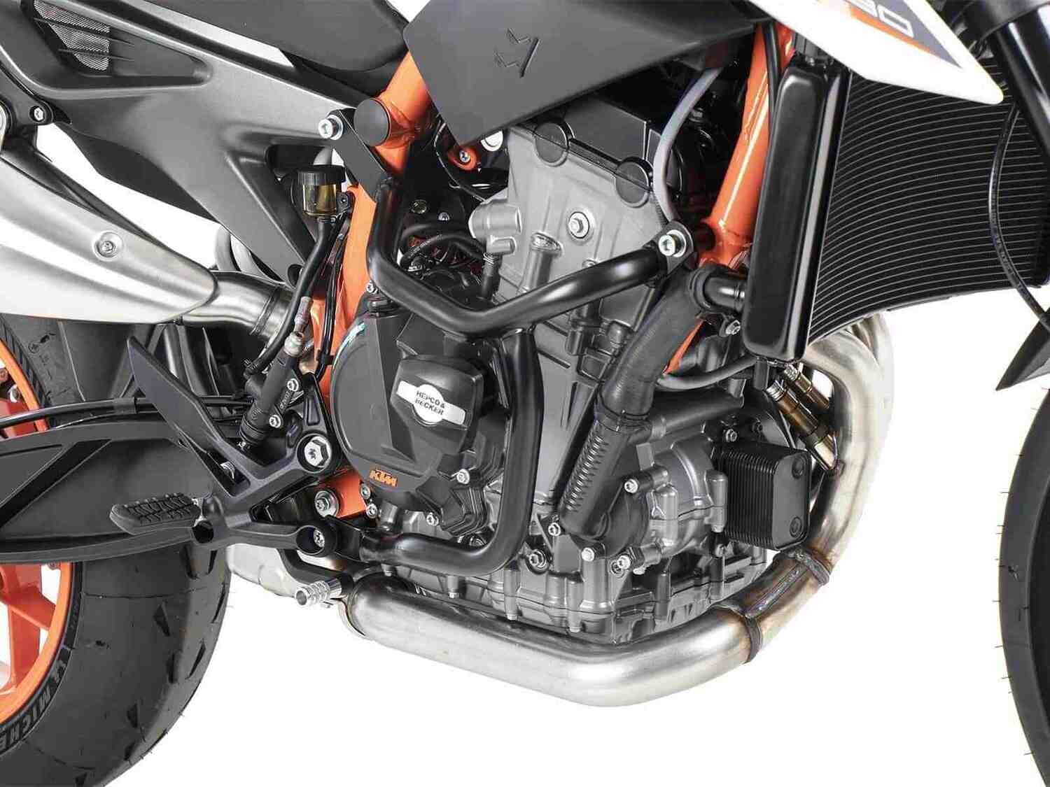 Hepco&Becker KTM 790 Duke (2018-) Motorschutzbügel inkl. Protectionpad schwarz / orange, Farbe: schwarz