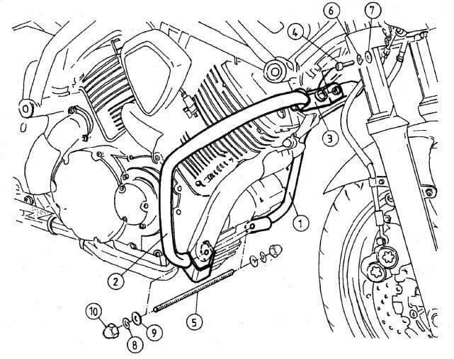 Yamaha BT 1100 Bulldog (2001-2006) Motorschutzbügel chrom