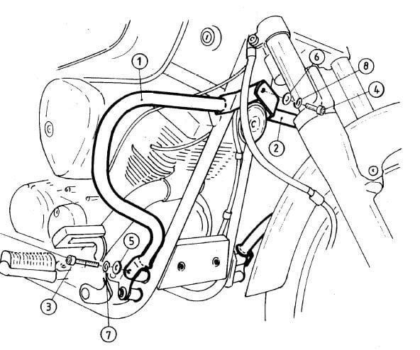 Hepco&Becker Yamaha XVS 125 Dragstar (2000-2004) Motorschutzbügel chrom