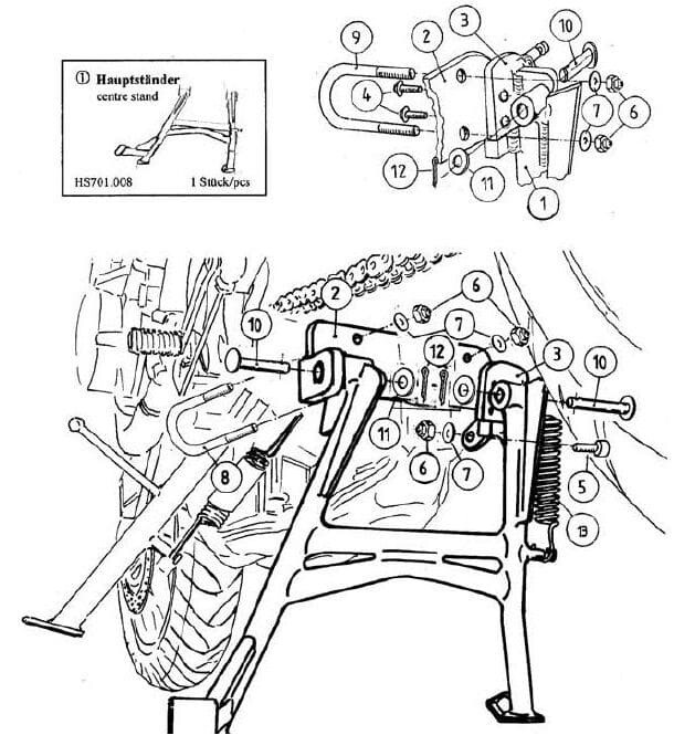 Hepco&Becker Honda CB 600 F Hornet (2003-2006) Hauptständer schwarz