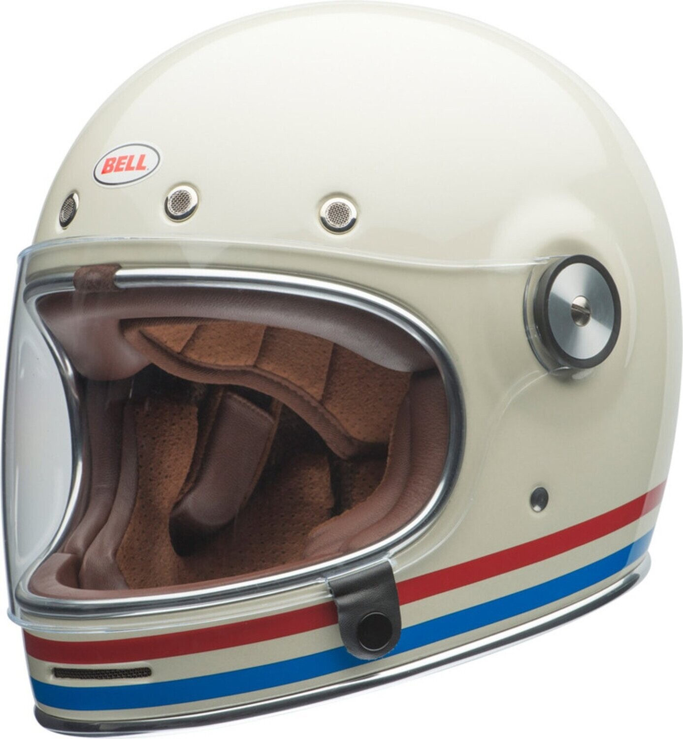 Bullitt Vintage Collection Helm - Stripes Gloss White/Ochsenblut/Blau