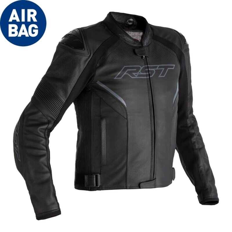 RST Sabre Airbag Lederjacke Schwarz