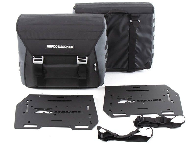 Hepco&Becker Seitentaschensatz Xtravel Basic inkl. 2x Universaladapterplatte für Rohrseitenkofferträger