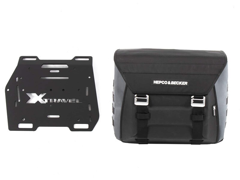 Hepco&Becker Seitentasche Xtravel Basic (Einzeltasche) links inkl. 1x Universaladapterplatte für Rohrseitenkofferträger