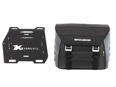 Hepco&Becker Seitentasche Xtravel Basic (Einzeltasche) links inkl. 1x Universaladapterplatte für Rohrseitenkofferträger
