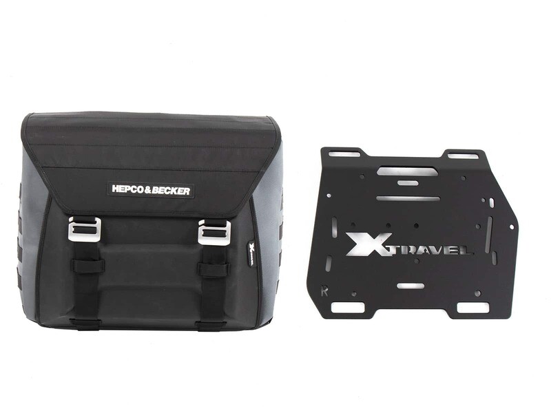 Hepco&Becker Seitentasche Xtravel Basic (Einzeltasche) rechts inkl. 1x Universaladapterplatte für Rohrseitenkofferträger