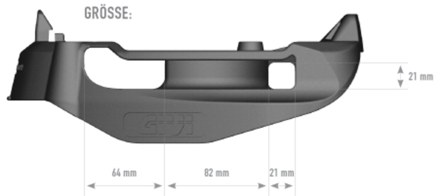 GIVI M6M Kunststoff Platten-Kit komplett für Monolock Topcase mit Bügelschloß-Befestigung