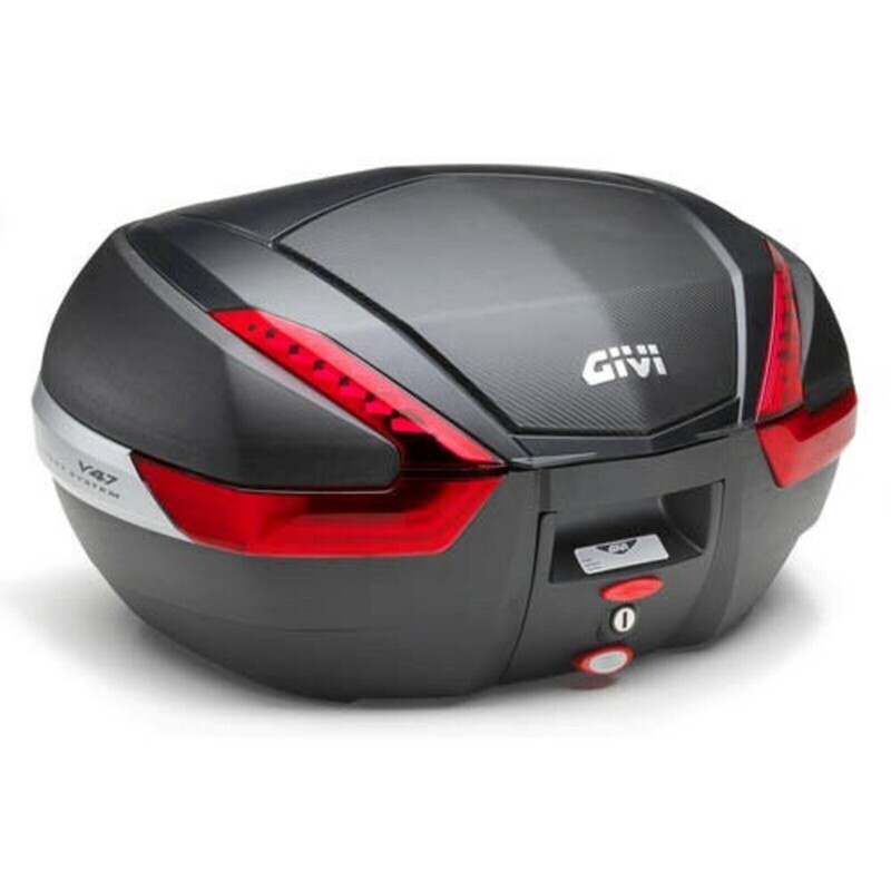 GIVI V47 Monokey Topcase in Carbon Optik roten Reflektoren