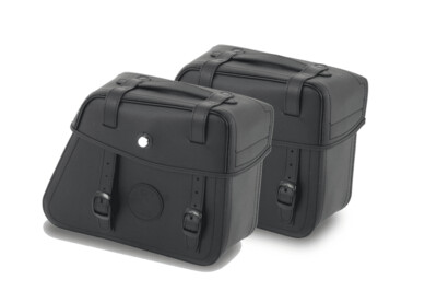 Hepco&Becker Ledertaschensatz Rugged Cutout 19 ltr. inkl. Schnellverschluss - schwarz