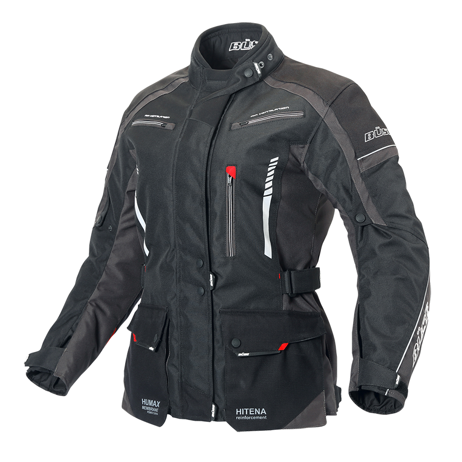 BÜSE Torino II Textiljacke Damen, Farbe: schwarz/grau, Grösse: 34