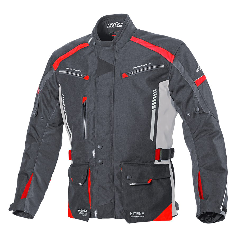BÜSE Torino II Textiljacke schwarz/rot, Farbe: schwarz/rot, Grösse: S